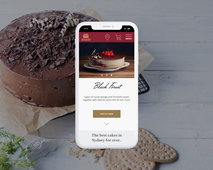 cake shop website design ux sydney custom design