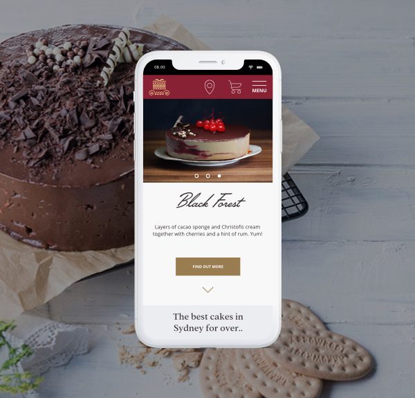 cake shop website design ux sydney custom design