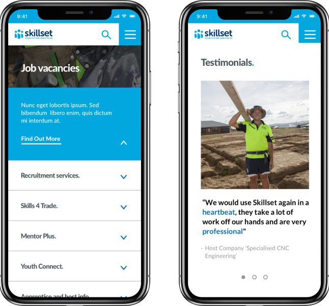 education web design sydney UX agency education skillset mobile