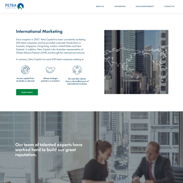 ux agency finance website design sydney agency petra capital
