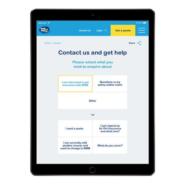 tablet1-bwm-pet-insurance-cover-claim-care-web-design-sydney-agency