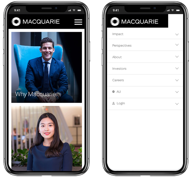 Macquarie Banking website design sydney bapple UX agency-mobile