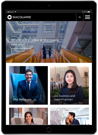Macquarie bank banking website design agency sydney banking website UX agency sydney
