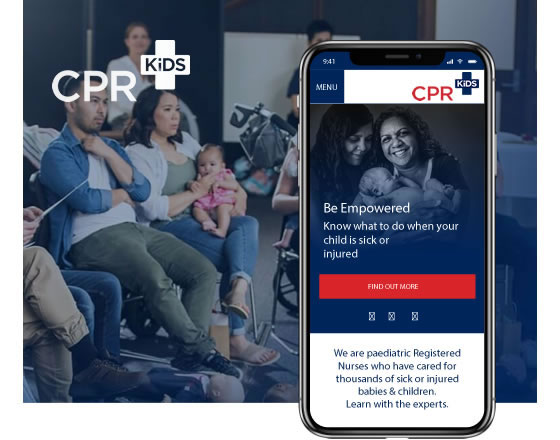 cpr kids first aid skills classes UX website design sydney agency
