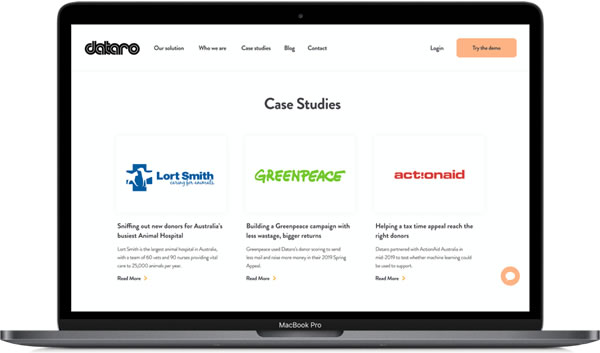 Dataro SaaS marketing web design UX agency Sydney