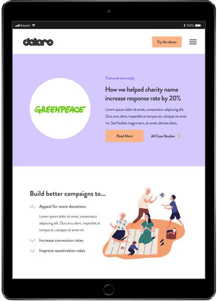 Dataro SaaS marketing web design UX agency Sydney-tab