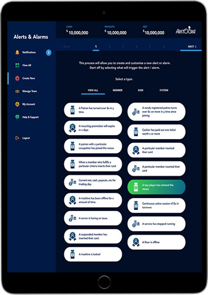 Customisable Dashboard & App Design Aristocrat Gaming