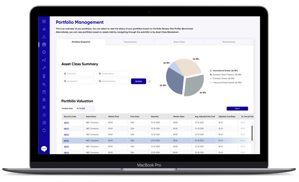 Data visualisation SaaS Web Application UX Design for IPS Integrated Portfolio Solutions