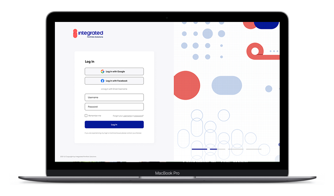 login screen website design sydney on laptop