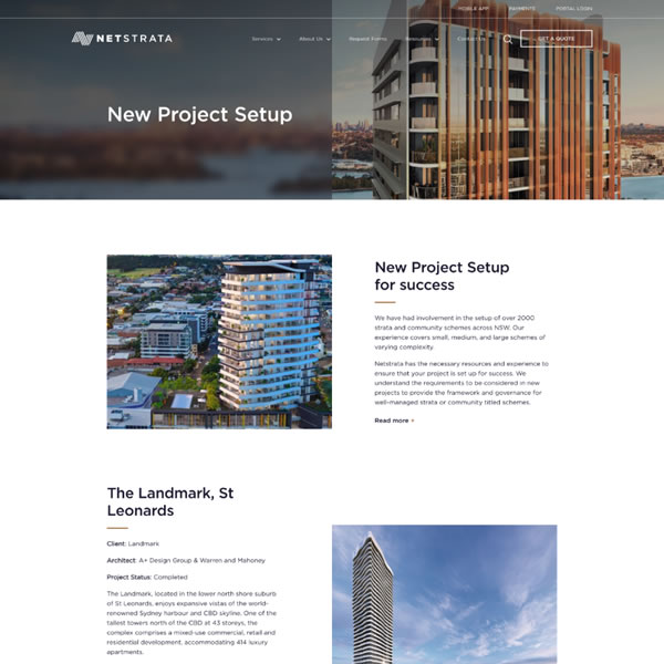 strata management web design history page sydney ux agency