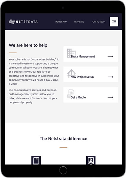 strata management website design sydney ux agency