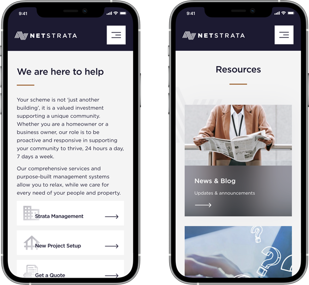 strata management website design sydney ux agency